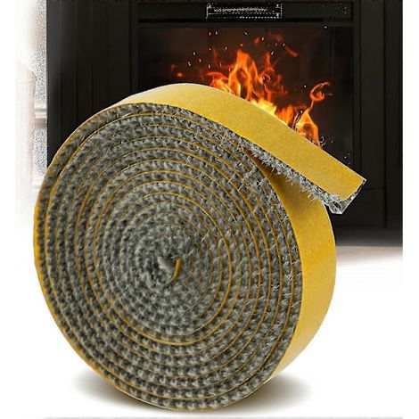 Joint d'étanchéité pour poêle à bois, joint pour poêle à granulés, corde en fibre de verre auto-adhésive étanche à l'air pour poêle et cheminée, 3 mm x 10 mm x 2 m (1/5)