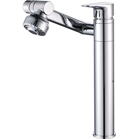 Rubinetto girevole per bagno, miscelatore per lavabo, montaggio da appoggio, rubinetto antispruzzo, soffione doccia, aeratore, rubinetto per bagno (1/5)