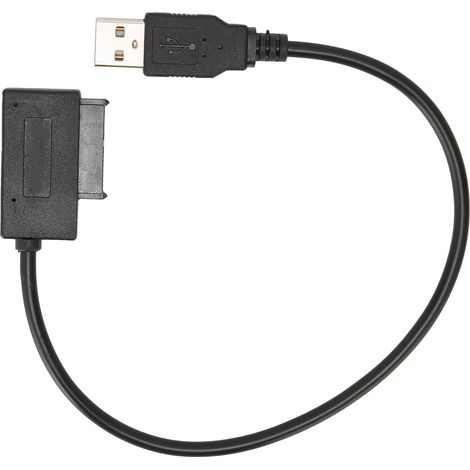 Adaptateur câble SATA vers USB 2.0 pour disque dur, tête coudée pour ordinateur portable lecteur optique (1/5)