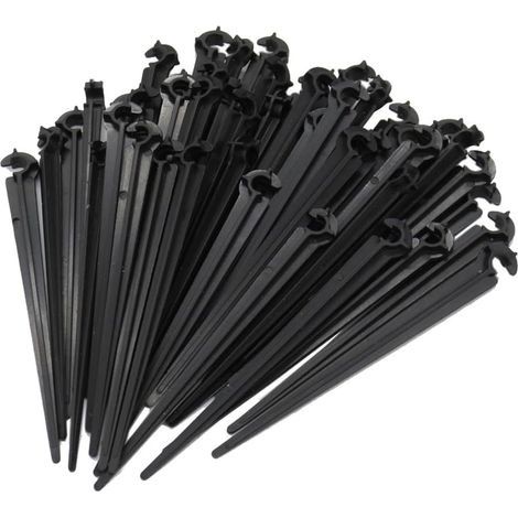 50 pièces Support Tuyau Arrosage pour Fixer et Guider Le Tuyau de Distribution Dans La Terre, 4/7 mm Goute a Goute Arrosage Exterieur pour Tuyau Arrosage Irrigation Jardin (1/5)