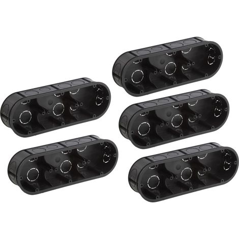 Meister 7460750 - Scatola di commutazione a 3 ingressi, 45 mm di profondità, colore: nero, 5 pezzi, 218 x 75 mm (1/2)
