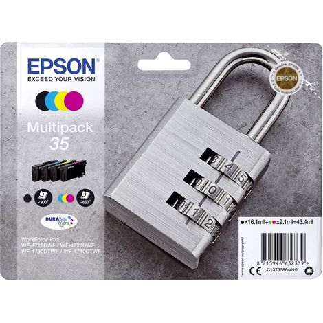 Epson Padlock C13T35864010 cartouche d'encre 1 pièce(s) Original Rendement standard Noir, Cyan, Magenta, Jaune (1/2)