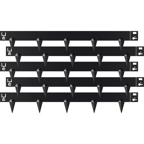 SWANEW Bordatura del prato Bordatura del giardino Barriera per le radici Protezione Acciaio 100x15cm 5m Nero (1/5)