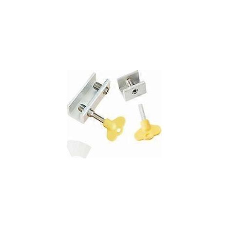 Verrou de porte coulissante, lot de 2, verrou de sécurité antidérapant en alliage d'aluminium pour fenêtre coulissante avec clé, blocage de porte coulissante, verrou de sécurité pour enfants (1/5)