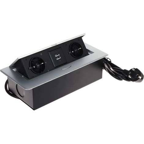 MÖBELSTROMLEISTE FPS-2S2U/KABEL (2 STECKDOSEN + 2 USB-ANSCHLÜSSE)