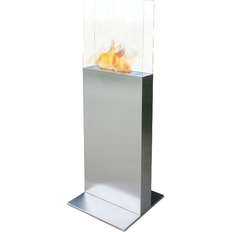Chimenea de etanol de torre en acero y cristal templado (1/5)