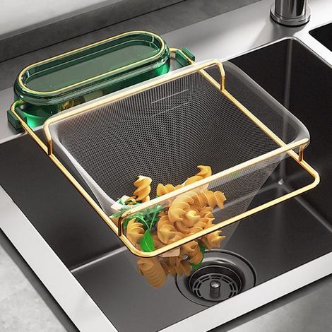 Support de filtration d'évier avec 50 passoires pliables en inox pour cuisine (1/4)