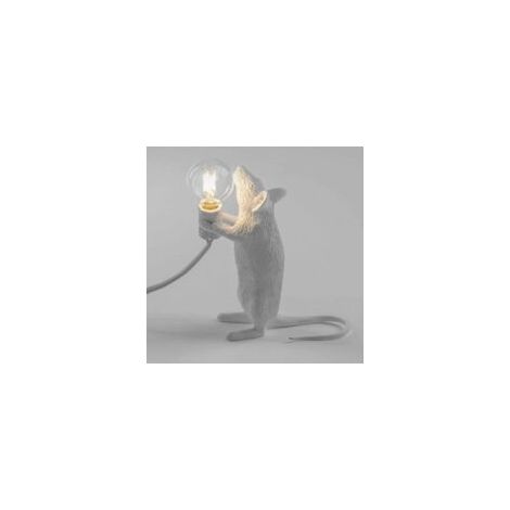 Lampada da scrivania a forma di mouse in resina, stile industriale, lampada da tavolo per camera da letto o bar, base (posizione orizzontale) - Crezuo