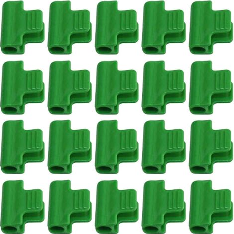 MIMOSON-Pack of 20 pipe clamps greenhouse film row cover mesh tunnel hoop clips fastening film clip garden supplies greenhouse pipe clamp for 11 mm plant stakes (1/5)