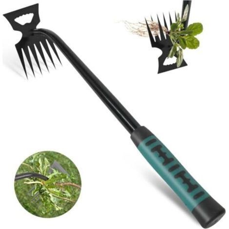 Outil de désherbage, outil de désherbage manuel multifonction à 6 dents, outil de désherbage de jardin portable, outil de désherbage de cour et de jardin (1/4)