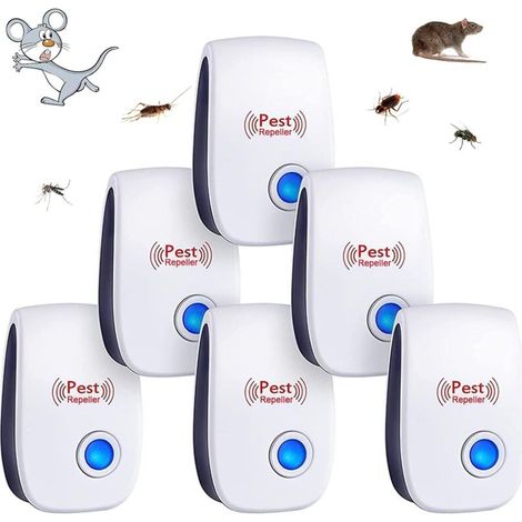 6pcs Ultrasonic Pest Repellent, Indoor Use, Mosquito/Mouse/Cockroach/Rodent/Ant/Spider/Insect Killer (1/5)