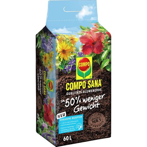 COMPO SANA Qualitäts-Blumenerde ca. 50% weniger Gewicht 60l