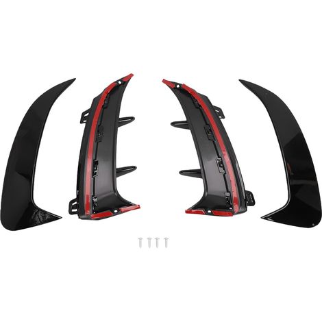 Gloss Black Rear Bumper Duck Winglets, Pair of Exterior Trim Parts for Rear Diffuser, Sporty Aerodynamic Tailgate Spoiler (1/5)