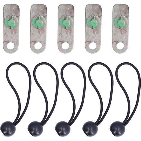 Pinces Pour Bâche - Cordes Élastiques À Boule - Fixation Réglable Pour Tente Et Auvent - Lot De 5 (1/5)