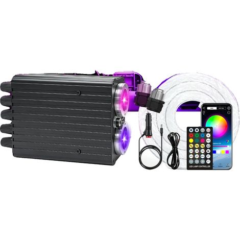 Luci a fibra ottica, funzione di sincronizzazione musicale, installazione semplice, meteora scintillante (opzionale), doppia meteora bianca 4 m (1/2)