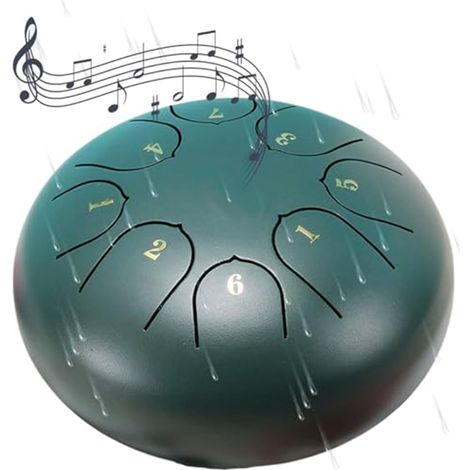 Trommel à pluie de jardin, 8 notes, 15,2 cm, chakra, tambour à langue d'acier, cloche de pluie, instrument de musique, crée une atmosphère paisible et charmante dans le jardin (1/5)