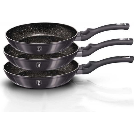 Zestaw 3 patelni granitowych berlinger haus BH-6903 carbono PRO (1/5)