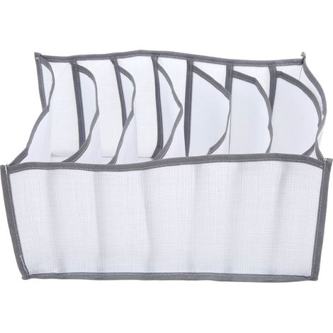 Organisateur de Vêtements 7 Cases Grande Capacité Empilable Tissu Inodore Gain de Place Rangement Blanc (1/5)