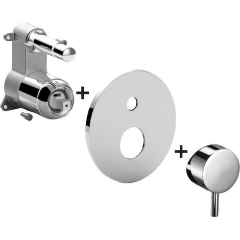 Light set esterno miscelatore incasso doccia (2 uscite) con deviatore a pulsante LIGBOX015CR (1/2)