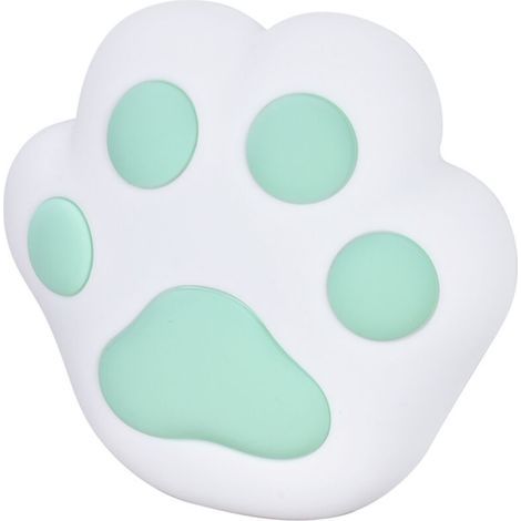 Lámpara de pared magnética con forma de pata de gato, LED decorativa, carga USB, protección ocular, brillo ajustable, luz nocturna de silicona, verde. (1/5)