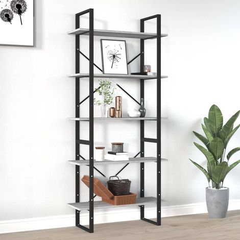 Bibliothèque,Étagère 5 niveaux de Rangement Ouvert,Étagère livres Sonoma gris 80x30x175 cm - DH61220 (1/5)