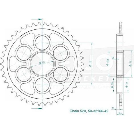 Esjot - couronne - 520 - 42 dents