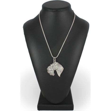 Kerry Blue Terrier, Irish Blue Terrier I - collana con ciondolo a forma di cane su catena d'argento, gioiello unico di Art-Dog (1/5)