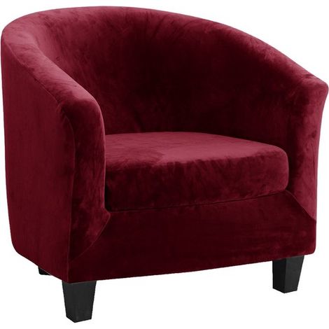 Housse de canapé souple avec accoudoirs, housse pour canapé une place, haute élasticité, texture agréable, ensemble deux pièces (housse de canapé + housse de coussin d'assise), coloris (1/5)