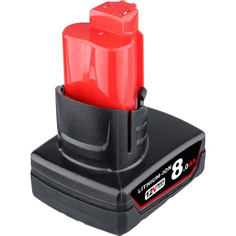 PDstation 12V 8.0Ah Batteries de Rechange au Lithium-ION pour Milwaukee M12 48-11-2410 48-11-2420 48-11-2411 48-11-2401 48-11-2402 M-12 Outils sans Fil