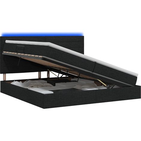 Maison Exclusive - LED-Speicherbett mit Matratze Schwarz 200 x 20 (1/5)