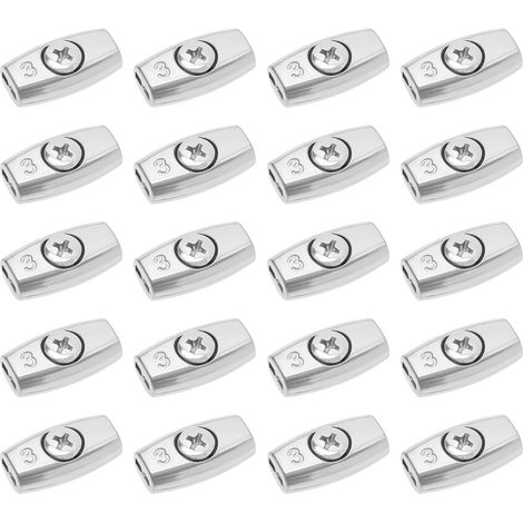 20pcs Clips de Câble Métallique en Acier Galvanisé en Forme d'oeuf Serre-câble Adapté au Diamètre 3mm Câble en Acier Câble Double Trou 27mmx14.5mm (1/5)