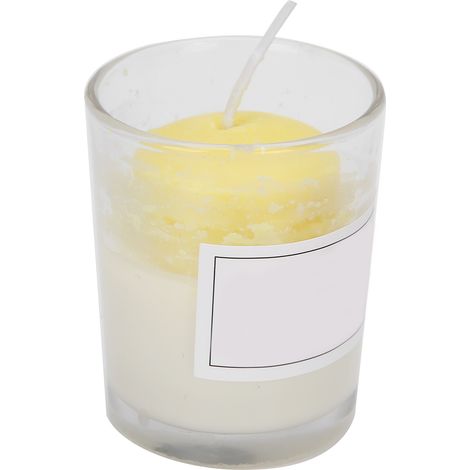 Bougies parfumées en verre jaune clair pour banquets, mariages et décoration intérieure. (1/5)