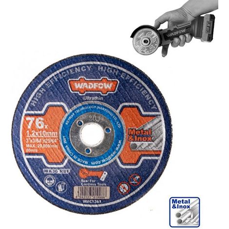 Disco de corte para metal e INOX WADFOW 76 mm x 1,2 mm
