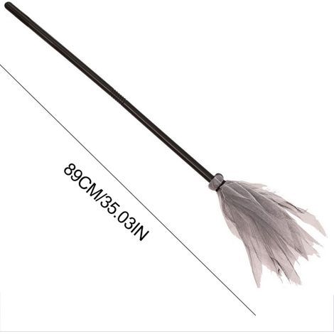 Lot de 5 balais de sorcière en plastique pour Halloween, décoration de maison hantée et fête d'Halloween (1/5)