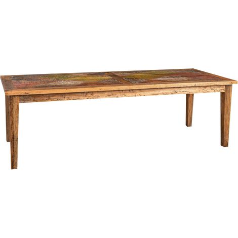 Tavolo legno massello 250x100 cm Made in Italy Tavolo legno grezzo riciclato Tavolo da pranzo in legno massello Tavolo sala
