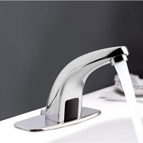 Wakects Robinet avec Capteur, Robinet Infrarouge Économiseur d'Eau de Lavabo Automatique à Induction de Salle de Bain Zone de Détection 30CM pour Cuisine Évier Lavabo (1/5)