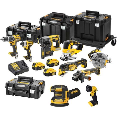 Dewalt 9 Piece Brushless Cordless 18v Kit + 3 x 5.0ah Batteries + Tstak Trolley (1/5)