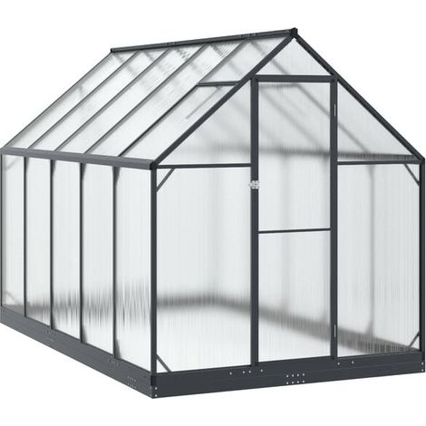 Serre de jardin avec porte, gris anthracite, 183,5 x 303,5 x 207 cm (1/5)