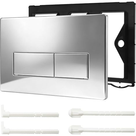 Toilet flush plate, dual flush, compatible with Geberit Sigma, silver finish, for bathroom