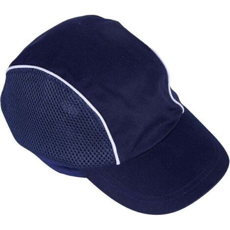 Casquette de Sécurité Anti Chute Casquette Coquée Protection Tête Sport Baseball Anti Heurt pour Travail Constructeur Bricolage de Coton Bleu (1/5)