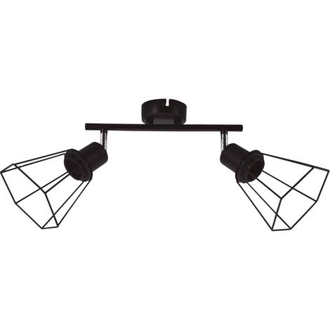 Foco de techo doble lineal Serie Bhani E27 Negro (1/2)