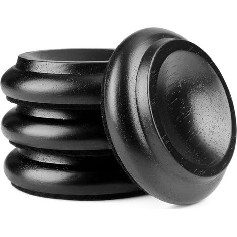 Protectores para ruedas de piano，posavasos de madera para pianos verticales，protectores de suelo para muebles (negro，4 piezas) (1/5)