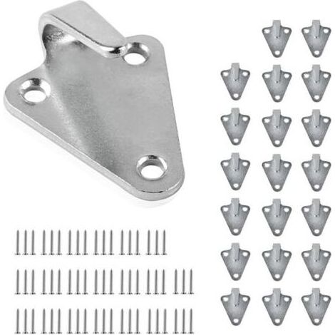 20 x Crochet Filet Remorque Attache avec 60 Vis, Accessoire Remorque Filet et Bache, Housses pour Remorque en Couche Galvanisée (1/5)
