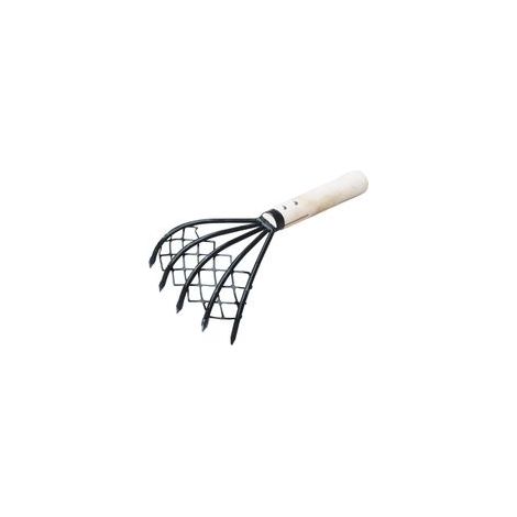 Robuster, kompakter Klauenrechen mit Netz, 5-zinkigen Angelklauen, langem Griff, Muschel- und Austernausgräber, 38 cm (15 Zoll) Handrechen Q84D-Crezuo