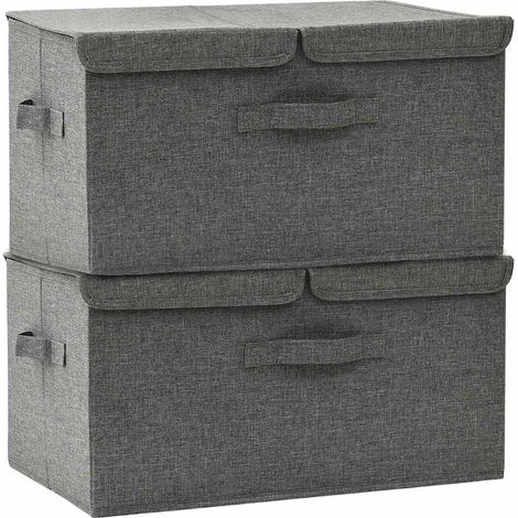 vidaXL Storage Boxes 2 pcs Fabric 50x30x25 cm Anthracite