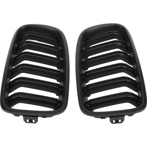 Griglia anteriore per BMW Serie 3 F30, F31, F35 (2012-2018), griglia anteriore per cofano (griglia a doppia barra nera opaca, set di 2 pezzi).