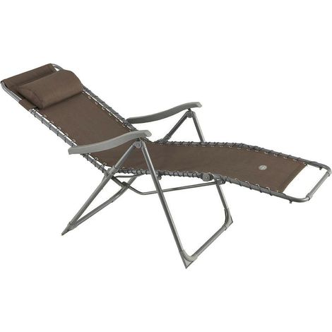 Lettino relax, beige scuro, pieghevole, con schienale regolabile. (1/5)