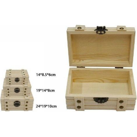 TrAdE Shop Traesio - Set 3 Scatole In Legno Decoupage Tris Matrioska Scatola Cofanetto Ly-30112a -