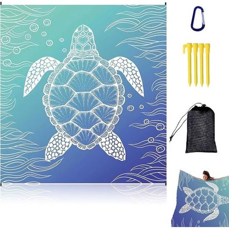 Mikrofaser-Strandtuch – 210 x 140 cm – wasserdicht – geeignet für Picknicks im Freien – Ausführung A (1/5)