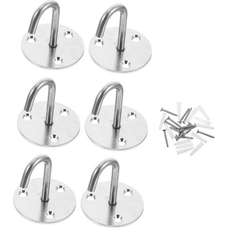 6 crochets de suspension plafond inox pour plantes à visser (1/5)